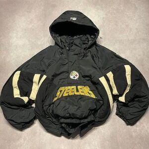 Vintage Pittsburgh Steelers NFL Starter Hooded Puffer Jacket